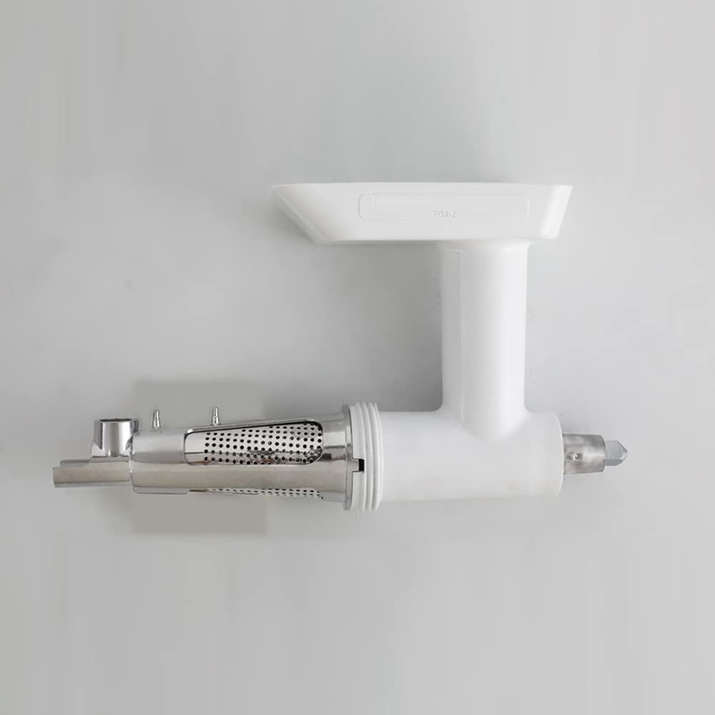 Meat Grinder Attachment for Mixers, White & Silver Q8847