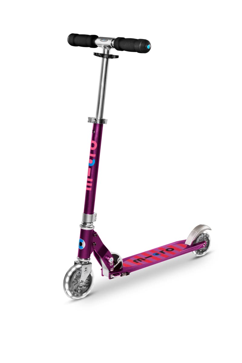 Foldable LED Scooter 2 Wheel Adjustable T Bar U268