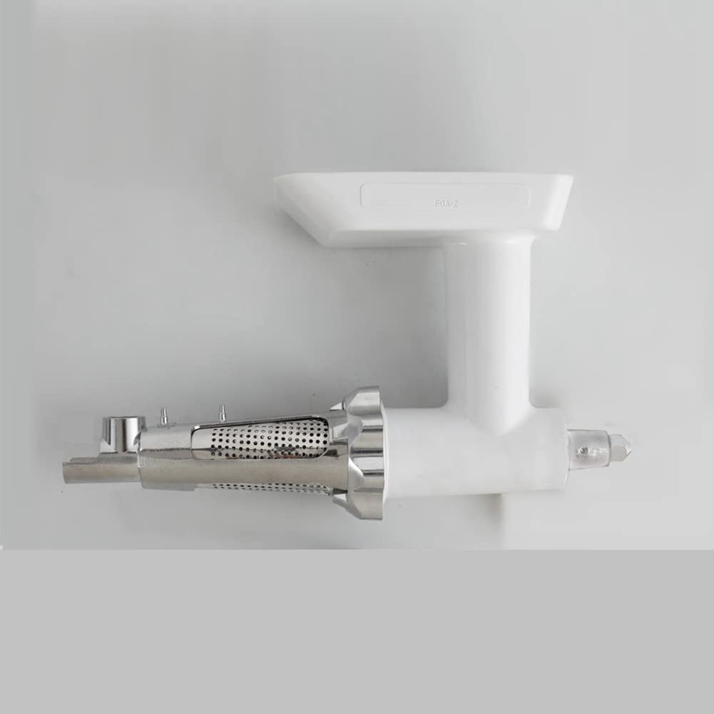 Meat Grinder Attachment for Mixers, White & Silver Q8847