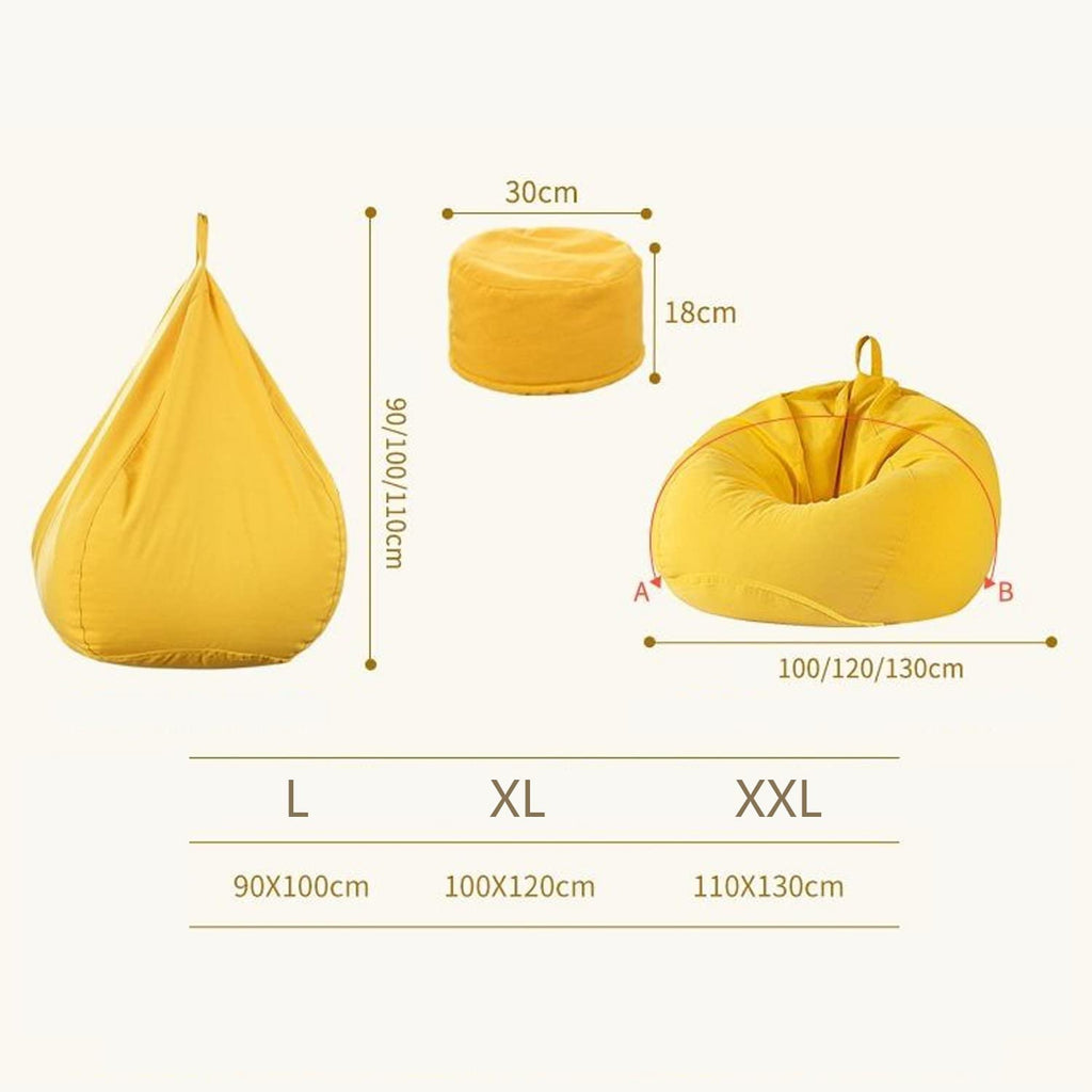 Yellow Washable Bean Bag Chair Cover D4730