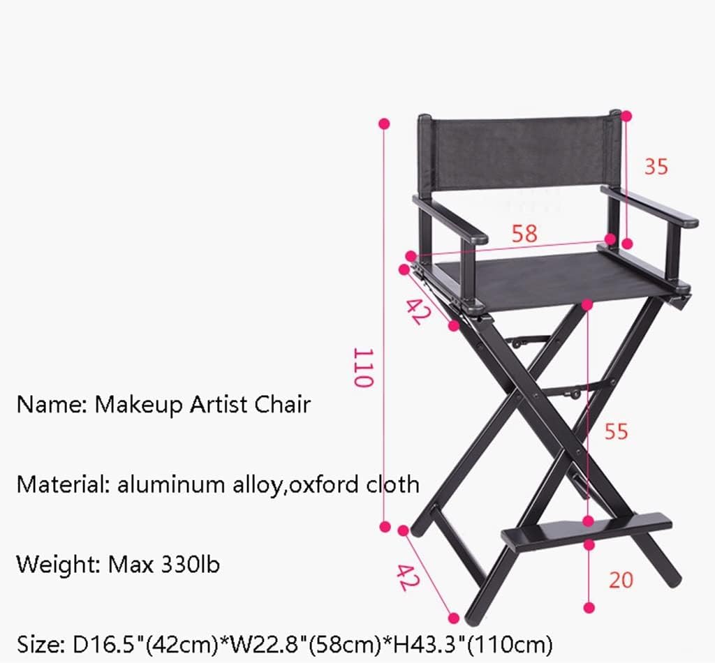 Black Aluminum Folding Director's Chair with Footrest E446