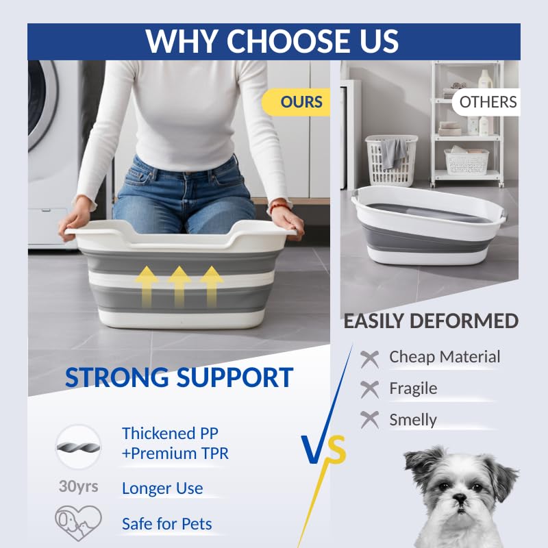 Collapsible Dog Bath Tub with Drain Plug O22638