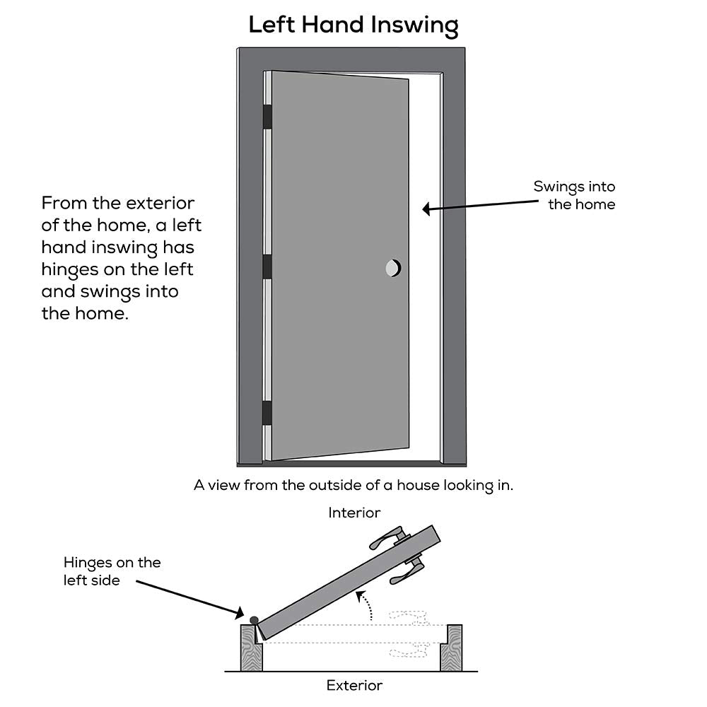 Fiberglass Smooth Left Hand In-Swing Exterior Prehung Door 36"x80" C10887