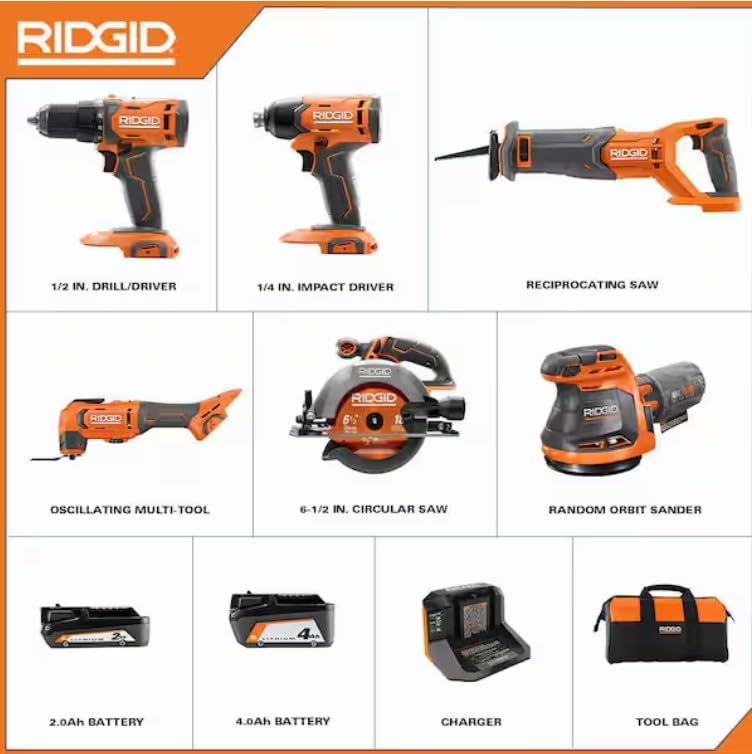 18V Cordless 6-Tool Combo Kit with Battery and Charger S2307