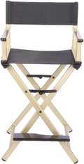 Black Aluminum Folding Director's Chair with Footrest E446