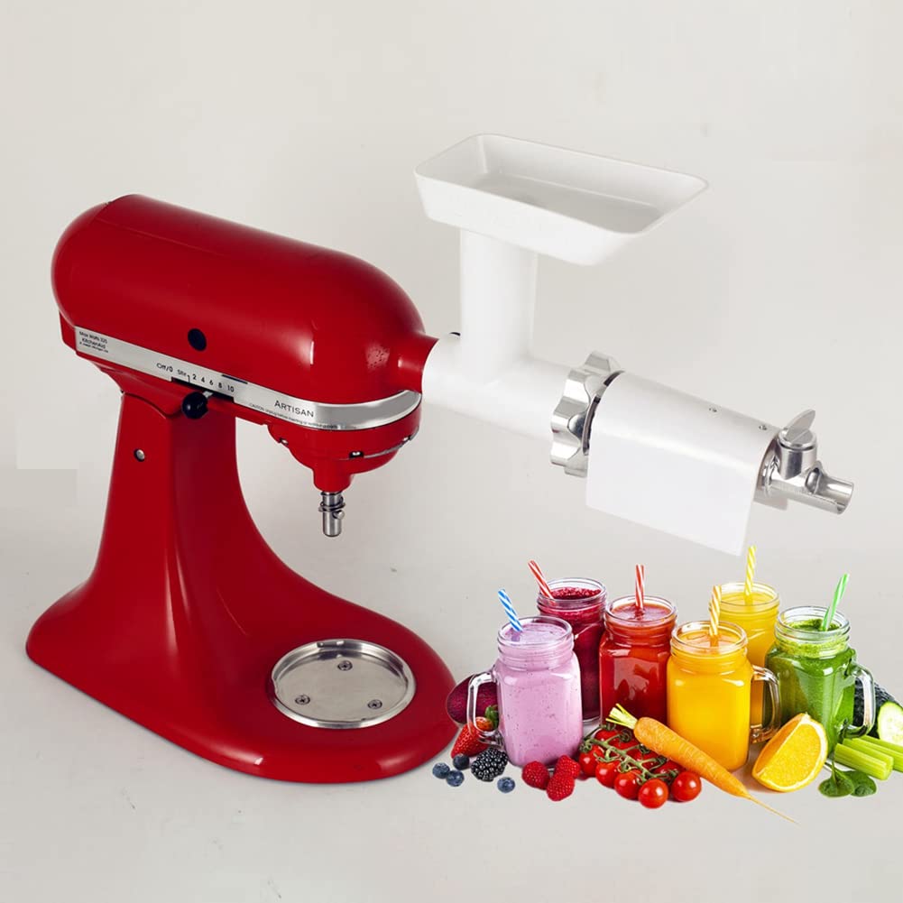 Meat Grinder Attachment for Mixers, White & Silver Q8847