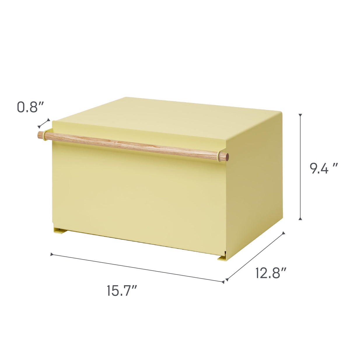 Large Yellow Steel Wood Bread Box I71896