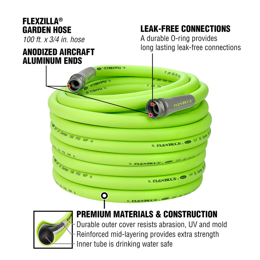 3/4 in. x 100 ft. Drinking Water Safe Garden Hose & Twist Action Nozzle B860317