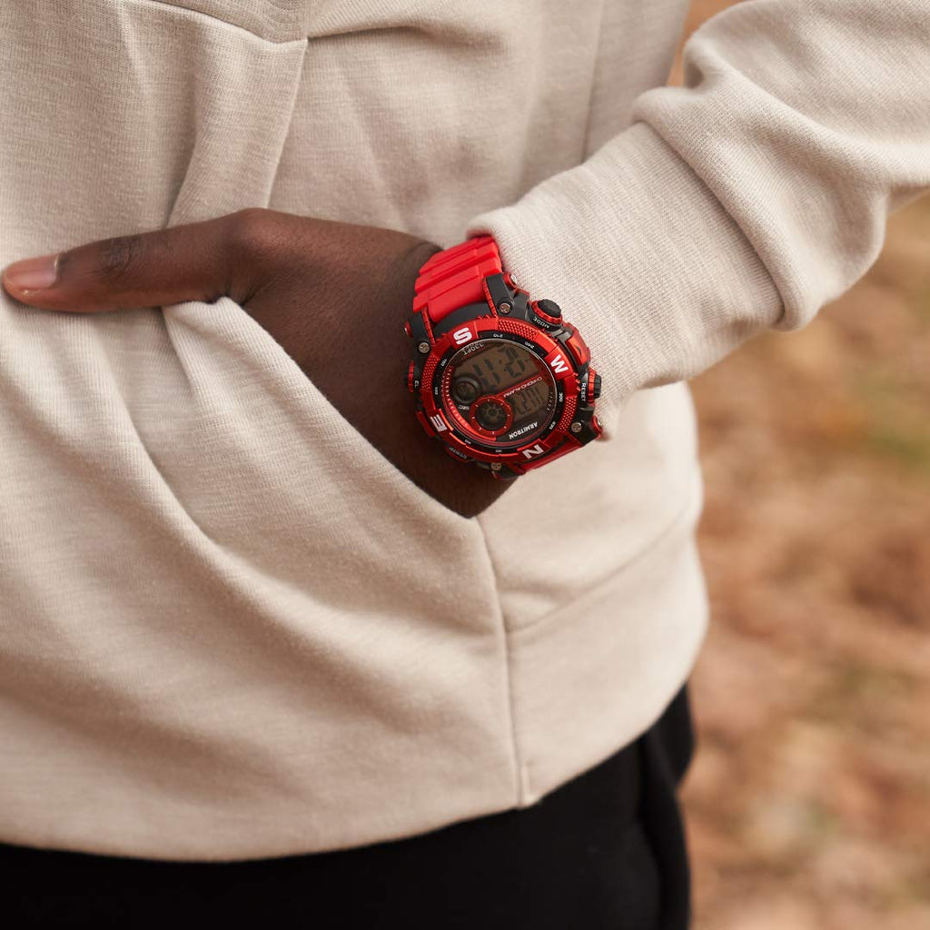 Digital Chronograph Resin Strap Watch D9865