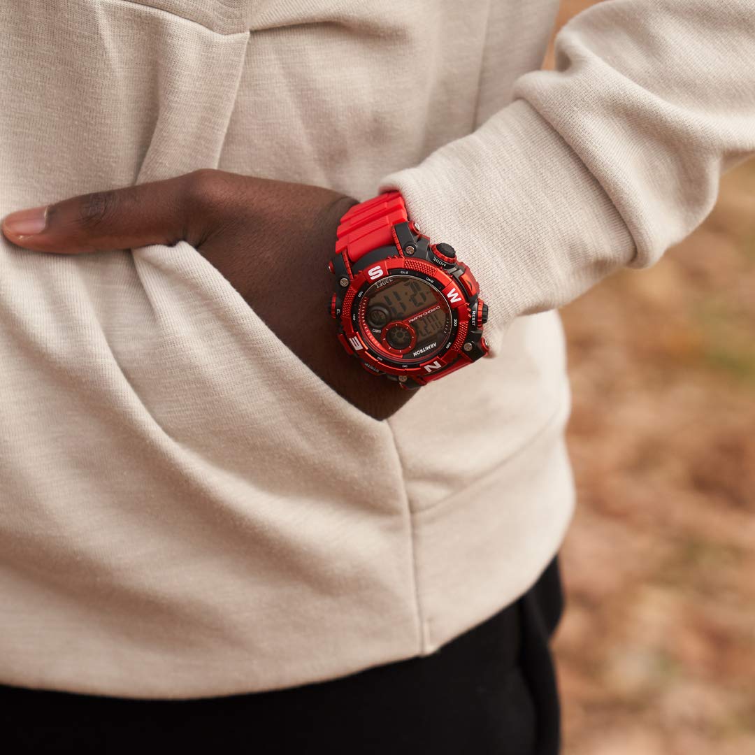 Digital Chronograph Resin Strap Watch D9865