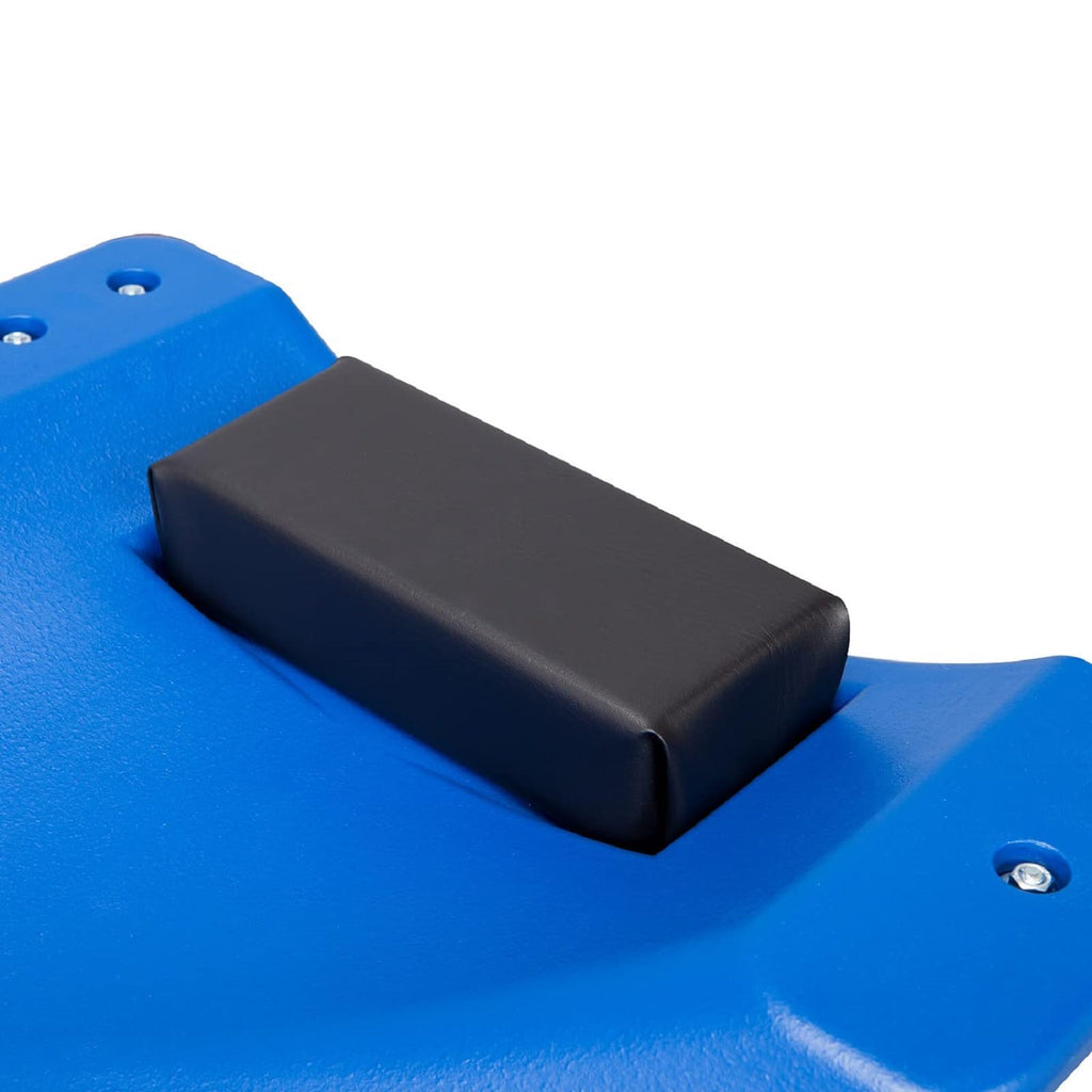 Blue Plastic Rolling Garage Creeper with Padded Headrest and 6 Casters A2497