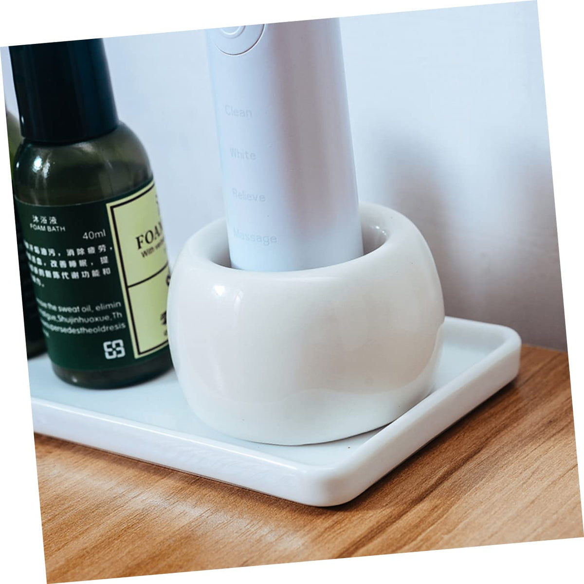 2-Pack White Ceramic Electric Toothbrush Holder Stand A89695