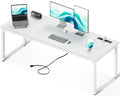 71 Inch White Computer Desk with USB Ports K20562