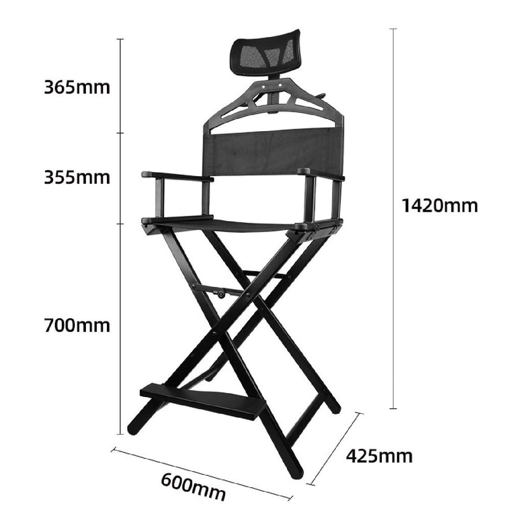 Extra Tall Foldable Makeup Artist Stool Chair with Head Rest C61416