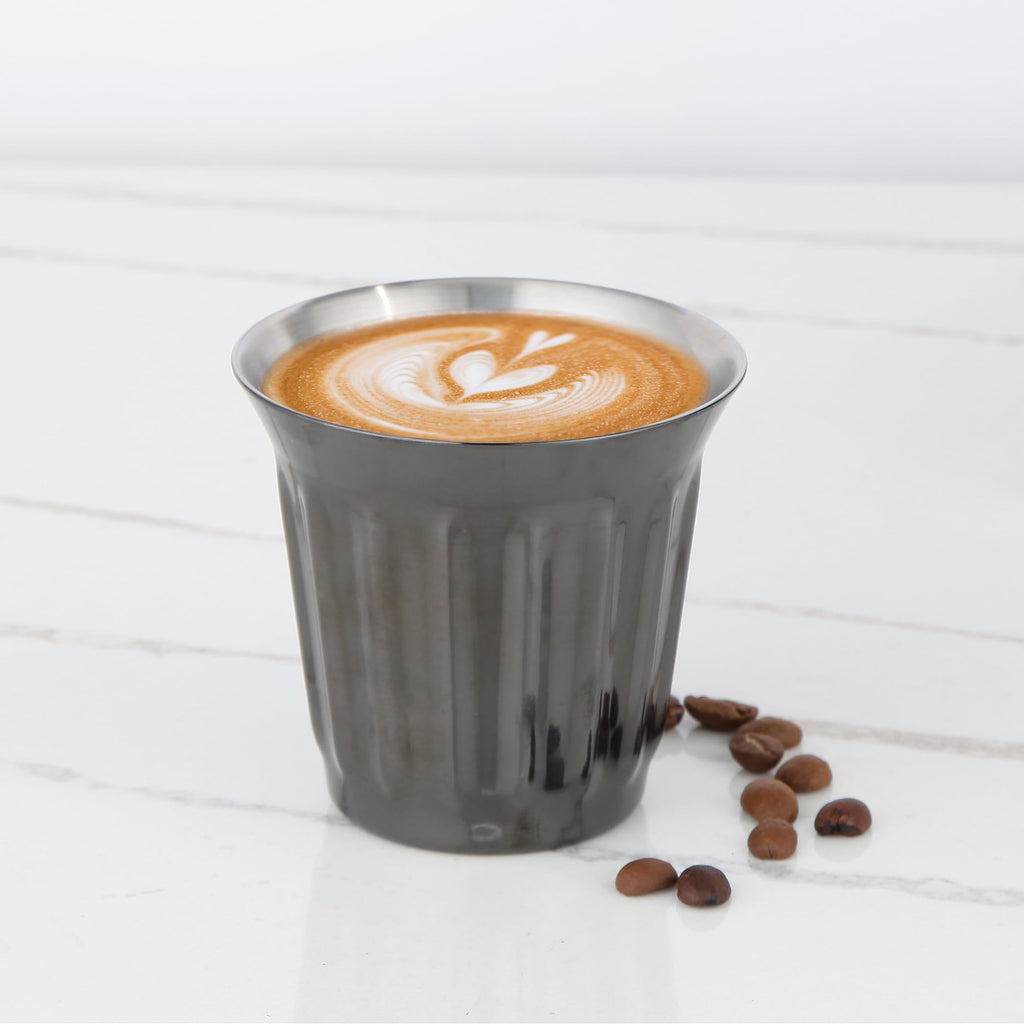 French Press 12 oz, Stainless Steel Double-Wall Espresso Cups 5 oz Set of 2 X8663