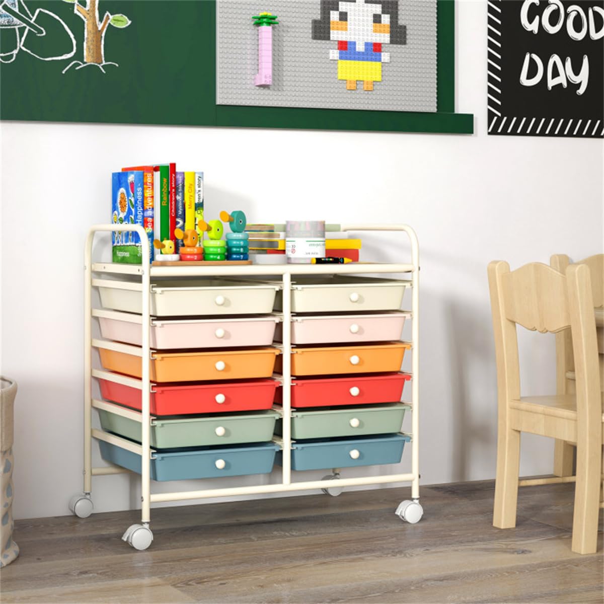 12 Drawer Rolling Storage Cart with Wheels I8878