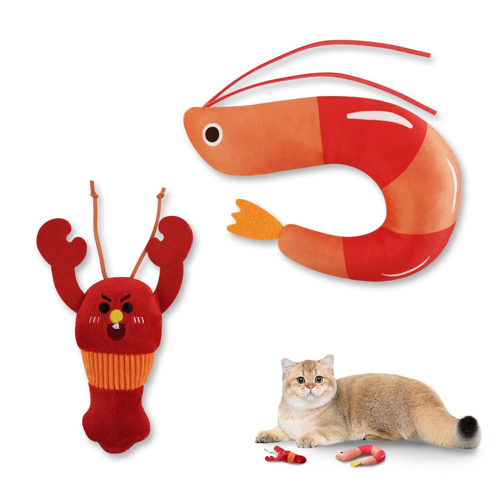 2 Pcs Catnip Plush Cat Toys with Bells L7067