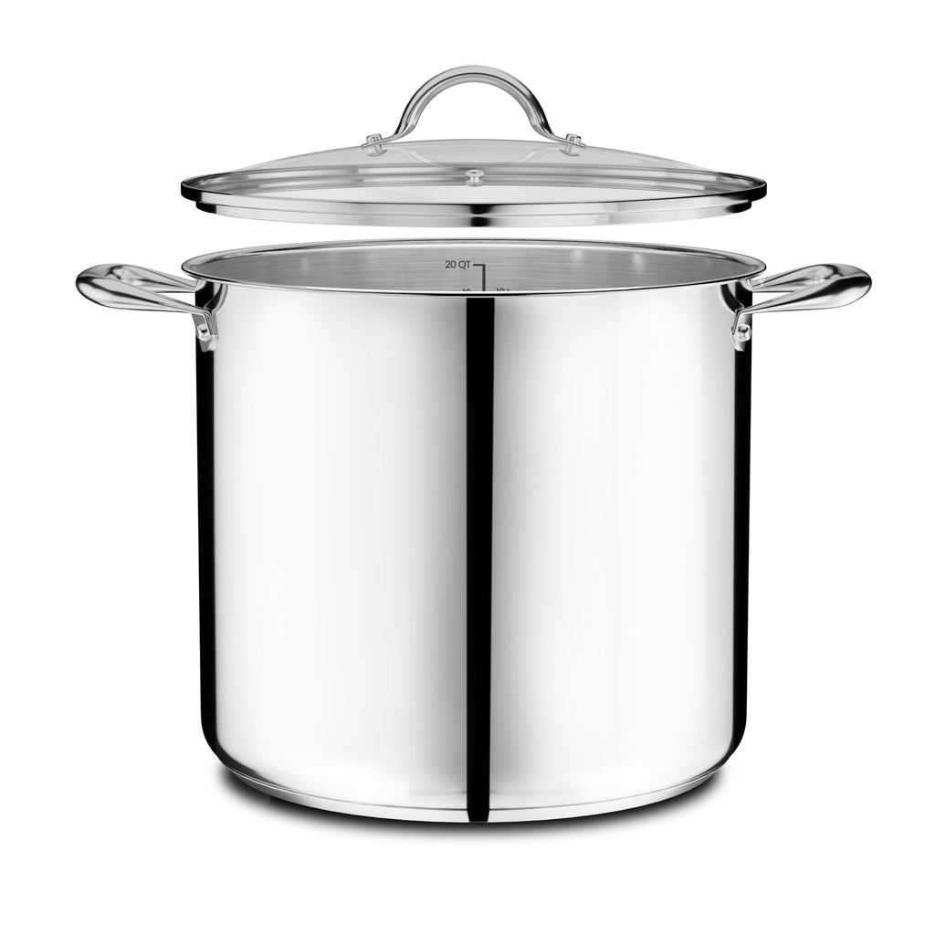 16 Quart Stainless Steel Stockpot with Tempered Glass Lid T921
