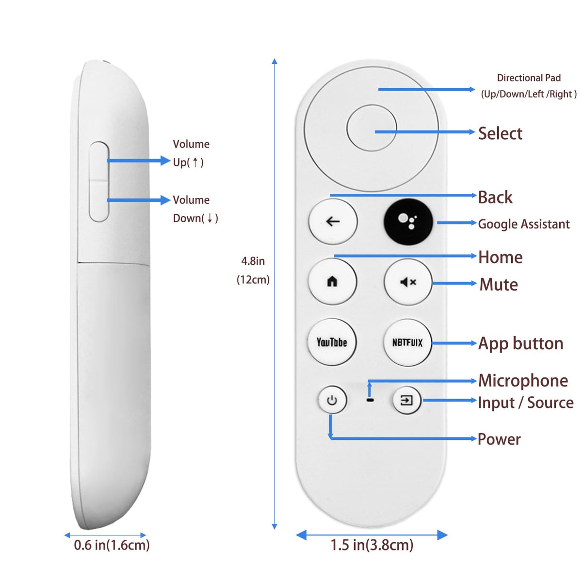 Replacement Voice Remote Control Compatible with Google Chromecast TV C2088