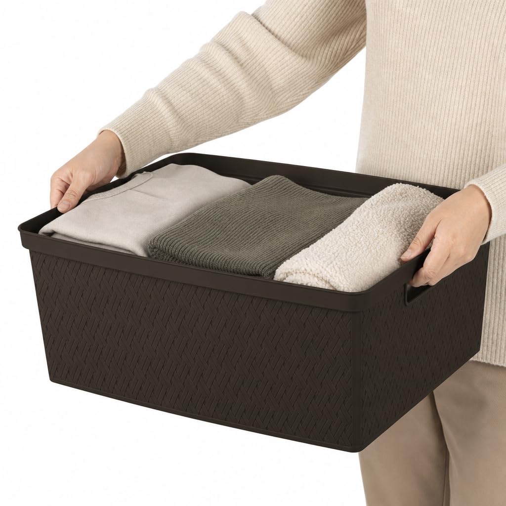 Brown 4 Drawer Plastic Storage Tower B53802