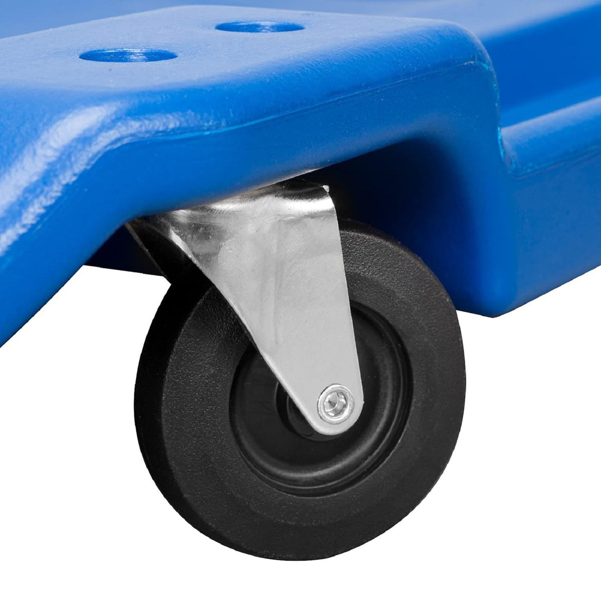 Blue Plastic Rolling Garage Creeper with Padded Headrest and 6 Casters A2497