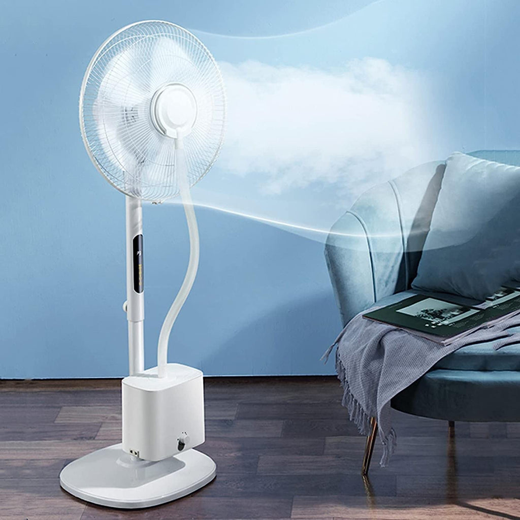 Oscillating Misting Pedestal Fan with Remote Control, 3-Speed, 3 L Water Tank, 16-inch, White X56675