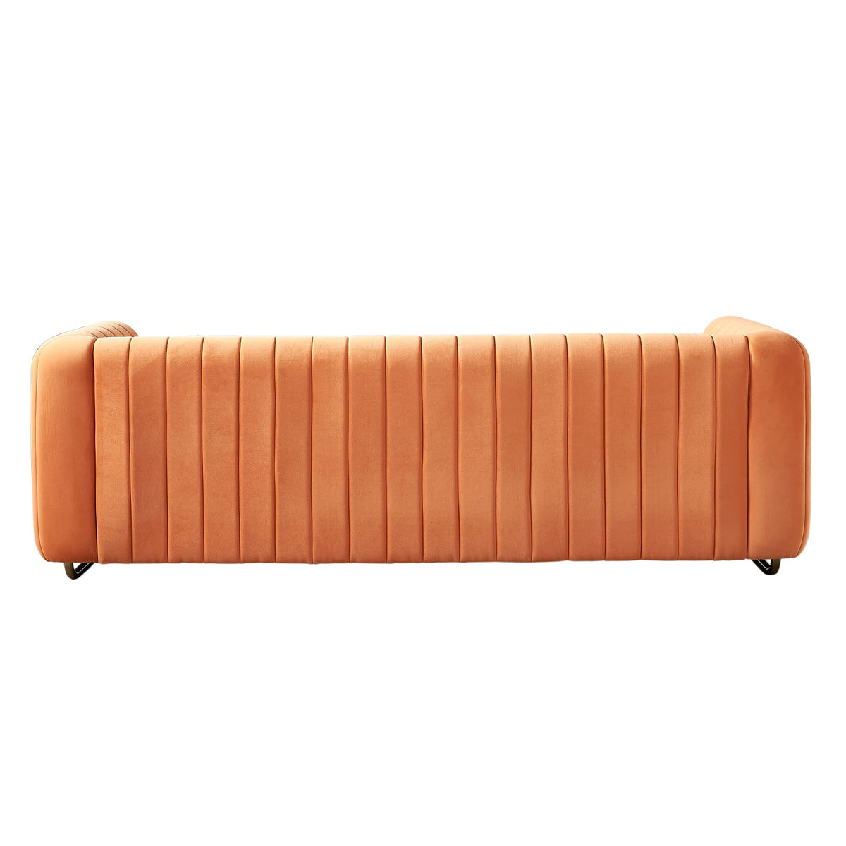 Orange Velvet 3 Seat Sofa U19747