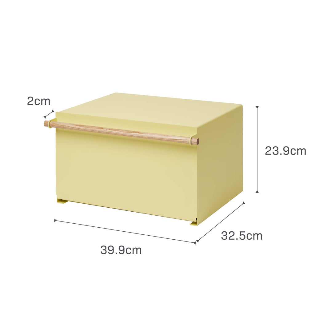 Large Yellow Steel Wood Bread Box I71896