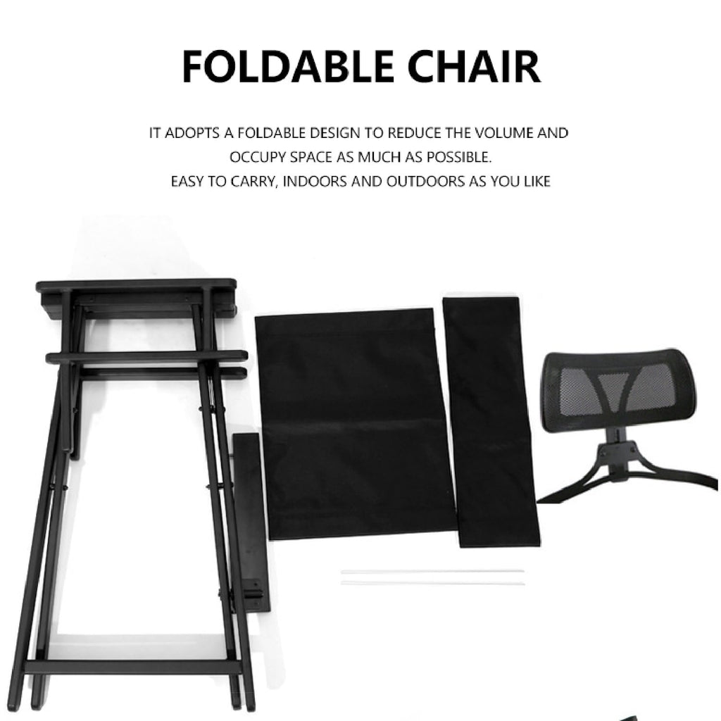 Extra Tall Foldable Makeup Artist Stool Chair with Head Rest C61416