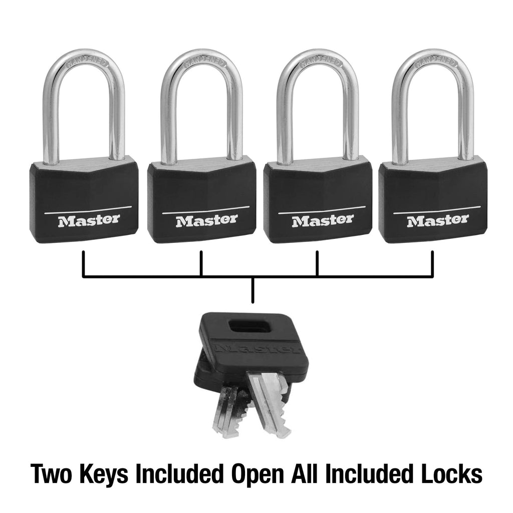 Aluminum Padlock with Key, 4 Pack F739