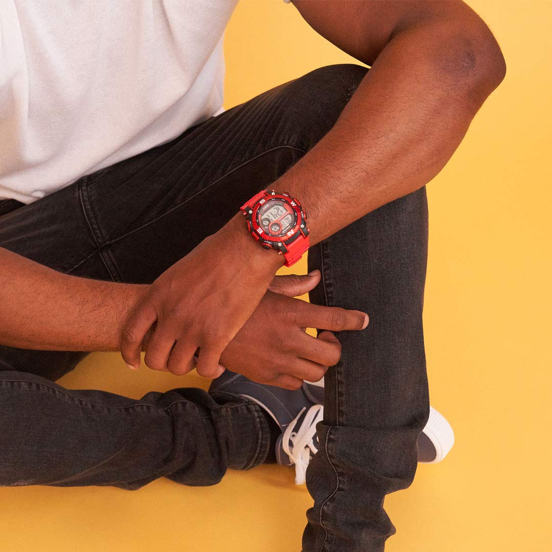 Digital Chronograph Resin Strap Watch D9865