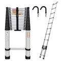 20.3ft Aluminum Telescoping Ladder with Hooks V3653