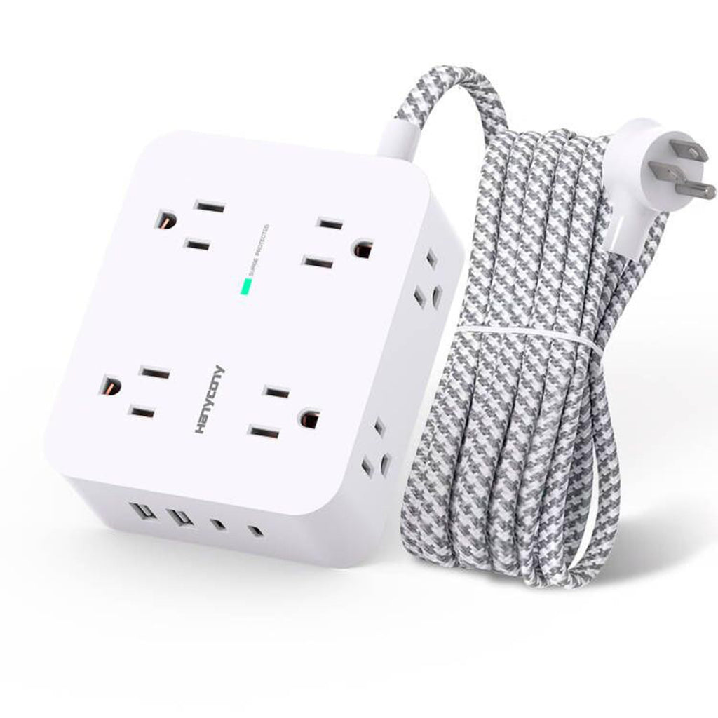 Surge Protector Power Strip 5 Ft Braided Extension Cord S496