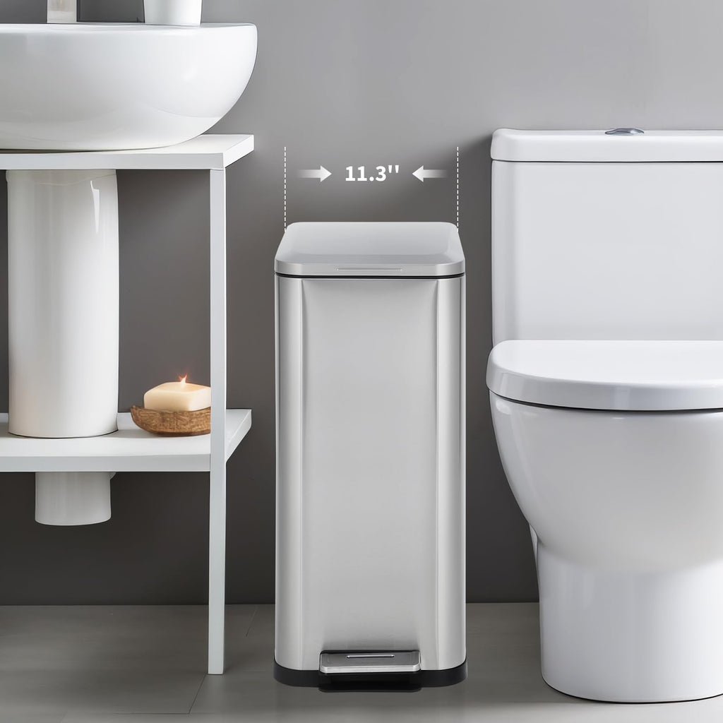 50L Slim Stainless Steel Kitchen Trash Can J845