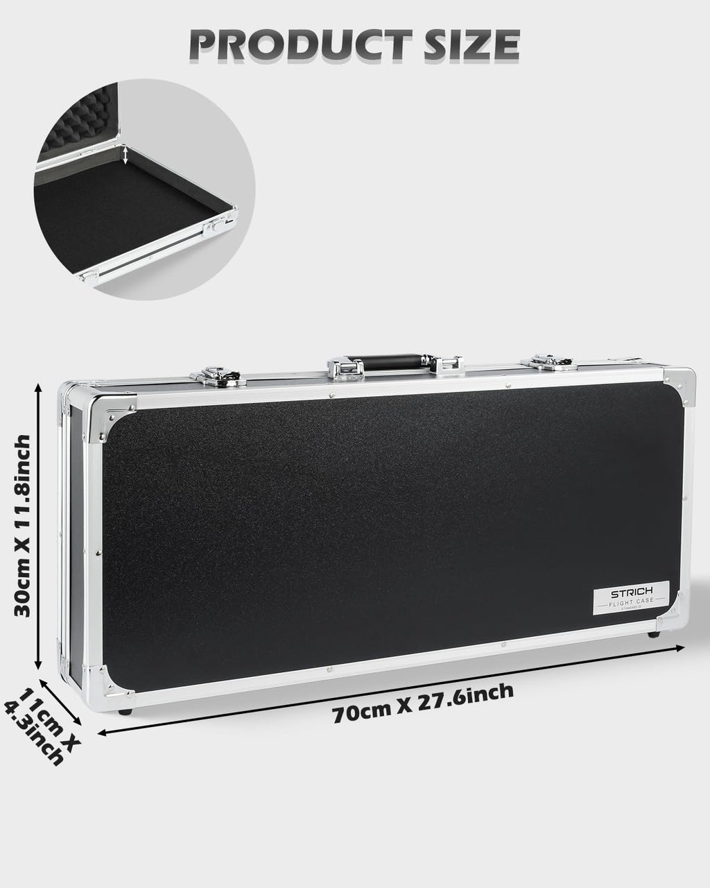 Guitar Pedal Case 27.5" x 11.8" x 4.3" Aluminum V90642