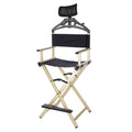 Extra Tall Foldable Makeup Artist Stool Chair with Head Rest C61416