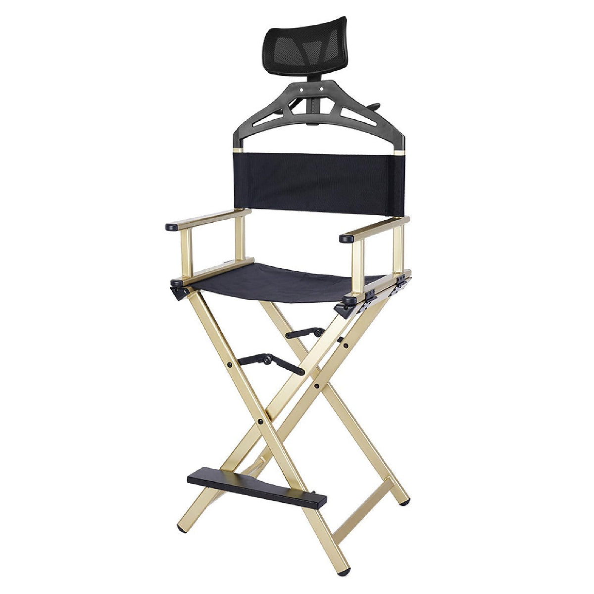 Extra Tall Foldable Makeup Artist Stool Chair with Head Rest C61416