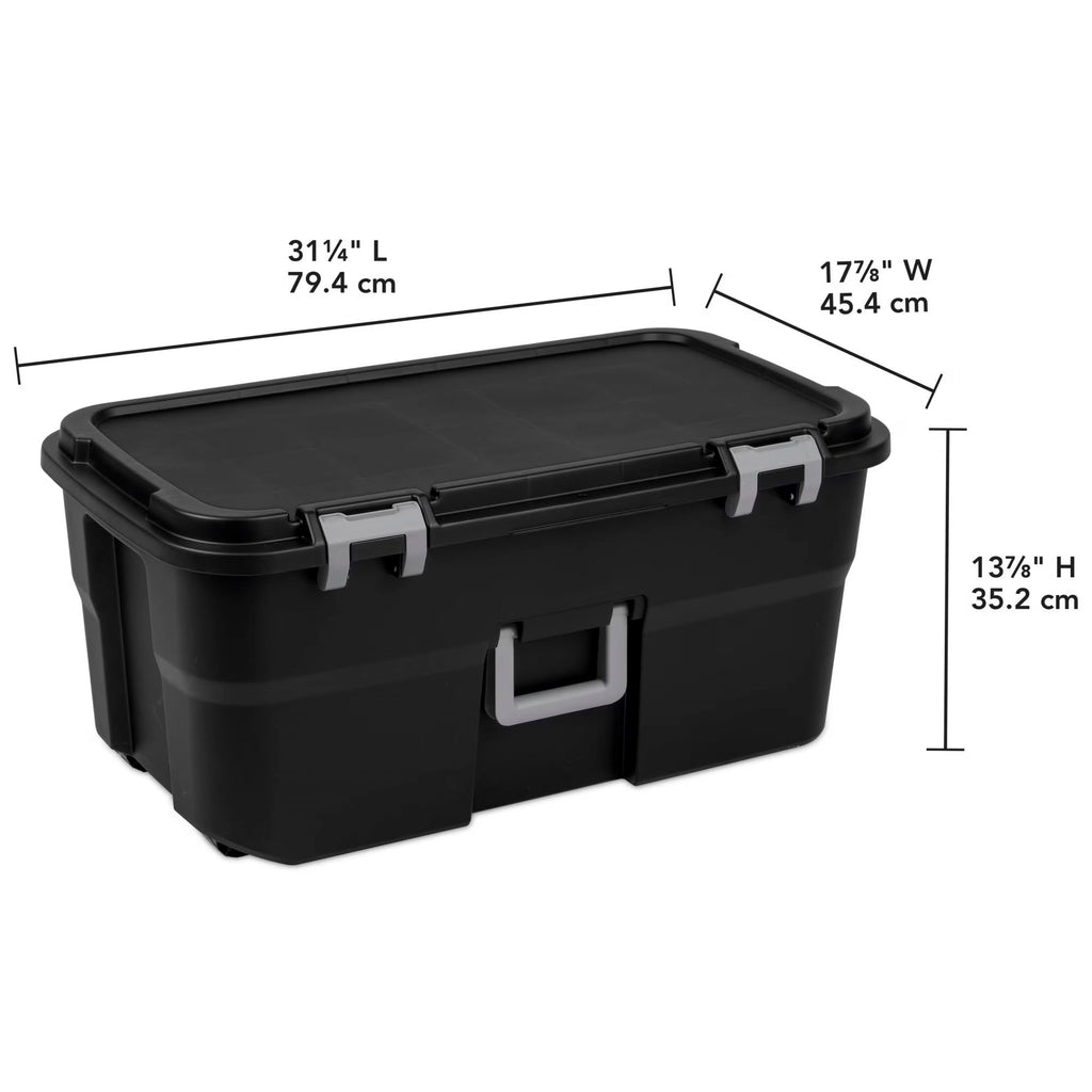 Black 22 Gal Wheeled Polypropylene Storage Trunk Y204432