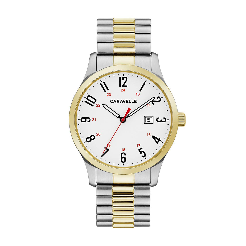 Men's Traditional Quartz Stainless Steel Watch with Expansion Band, 40mm V2399