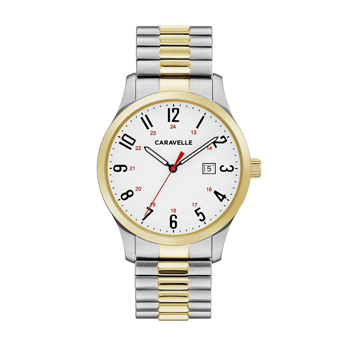 Men's Traditional Quartz Stainless Steel Watch with Expansion Band, 40mm V2399