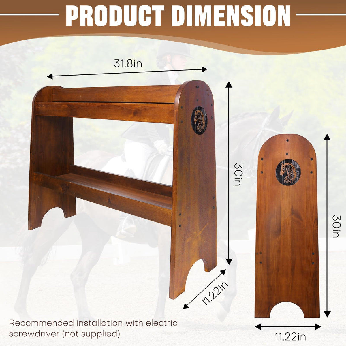 Solid Wood Saddle Rack L9586