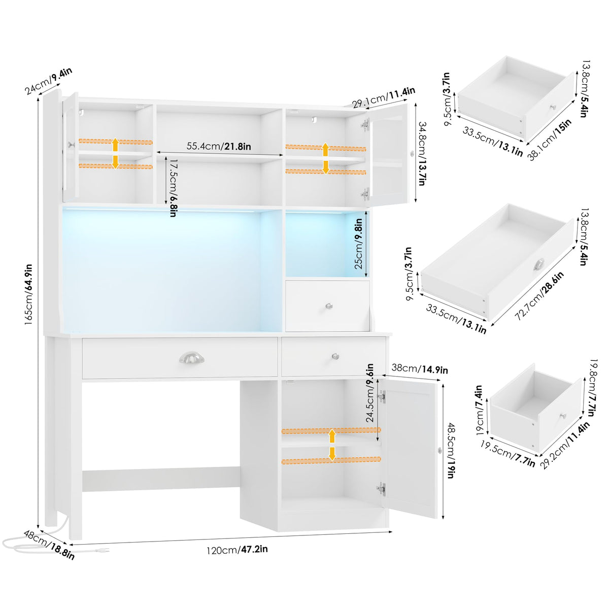 Computer Desk with Hutch and Power Outlet E920