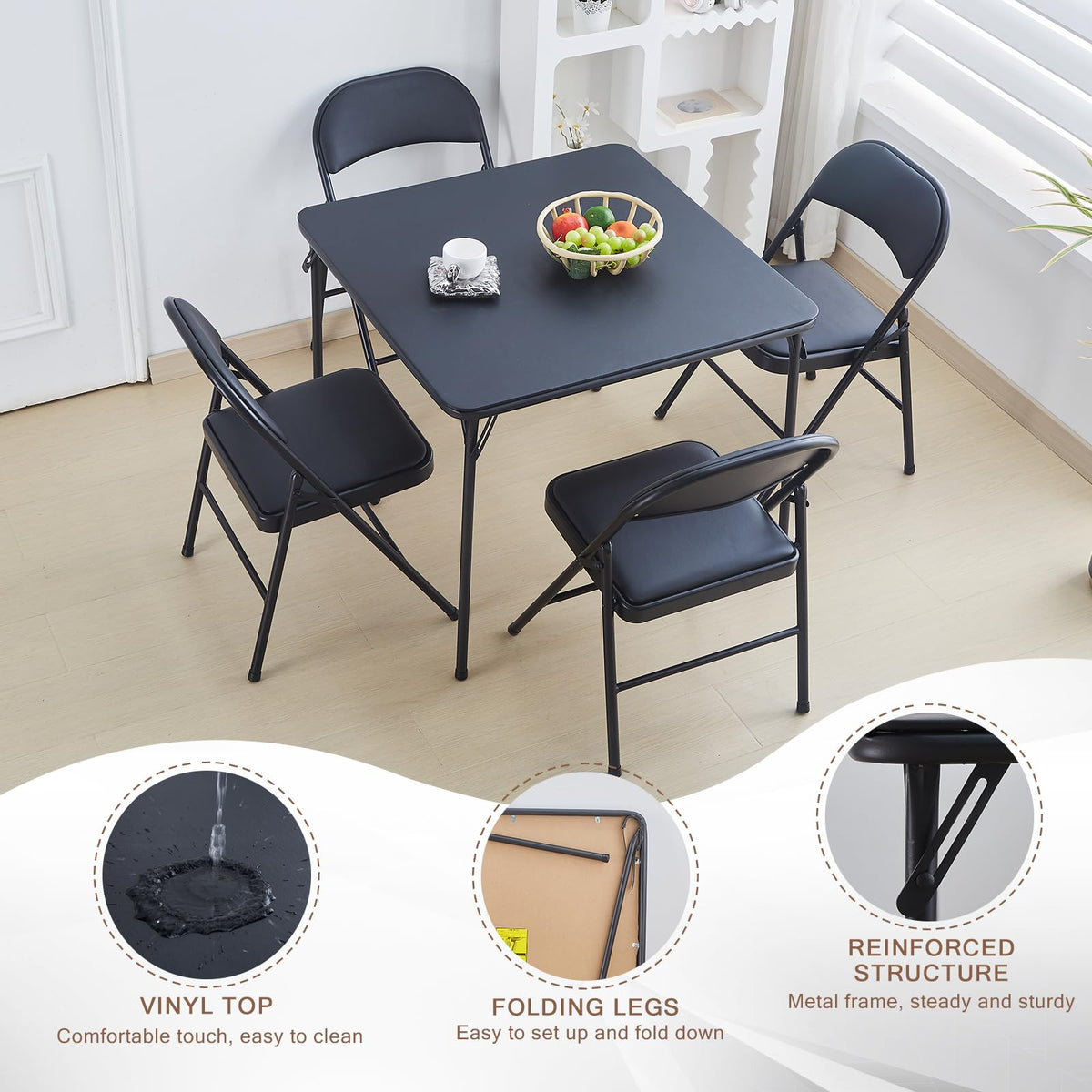 Black 32x32 Folding Table B597305