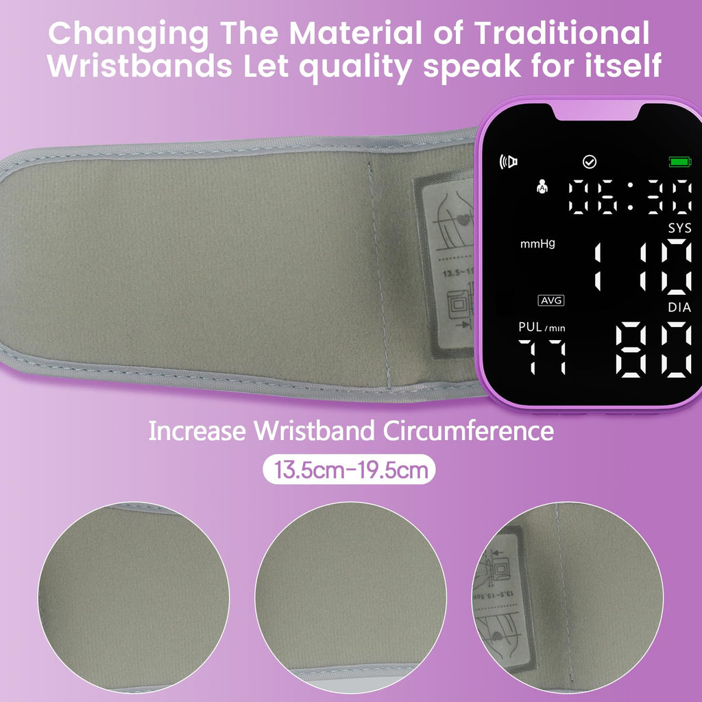 Portable Wrist Blood Pressure Monitor Purple Z9278
