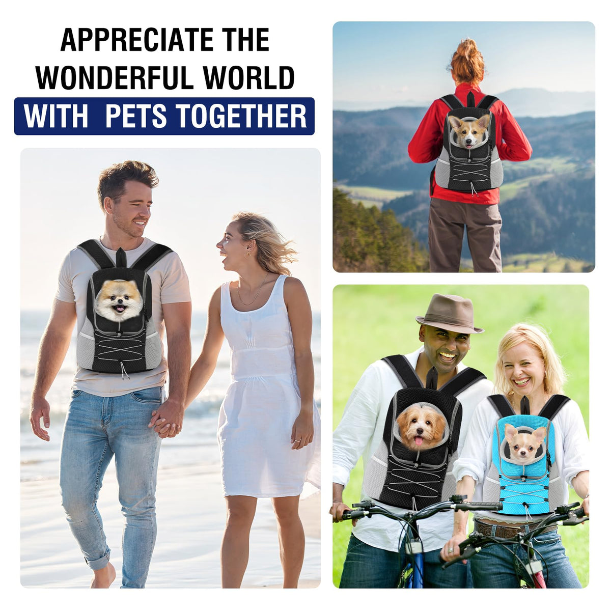 Ventilated Mesh Pet Front Carrier Backpack D323109