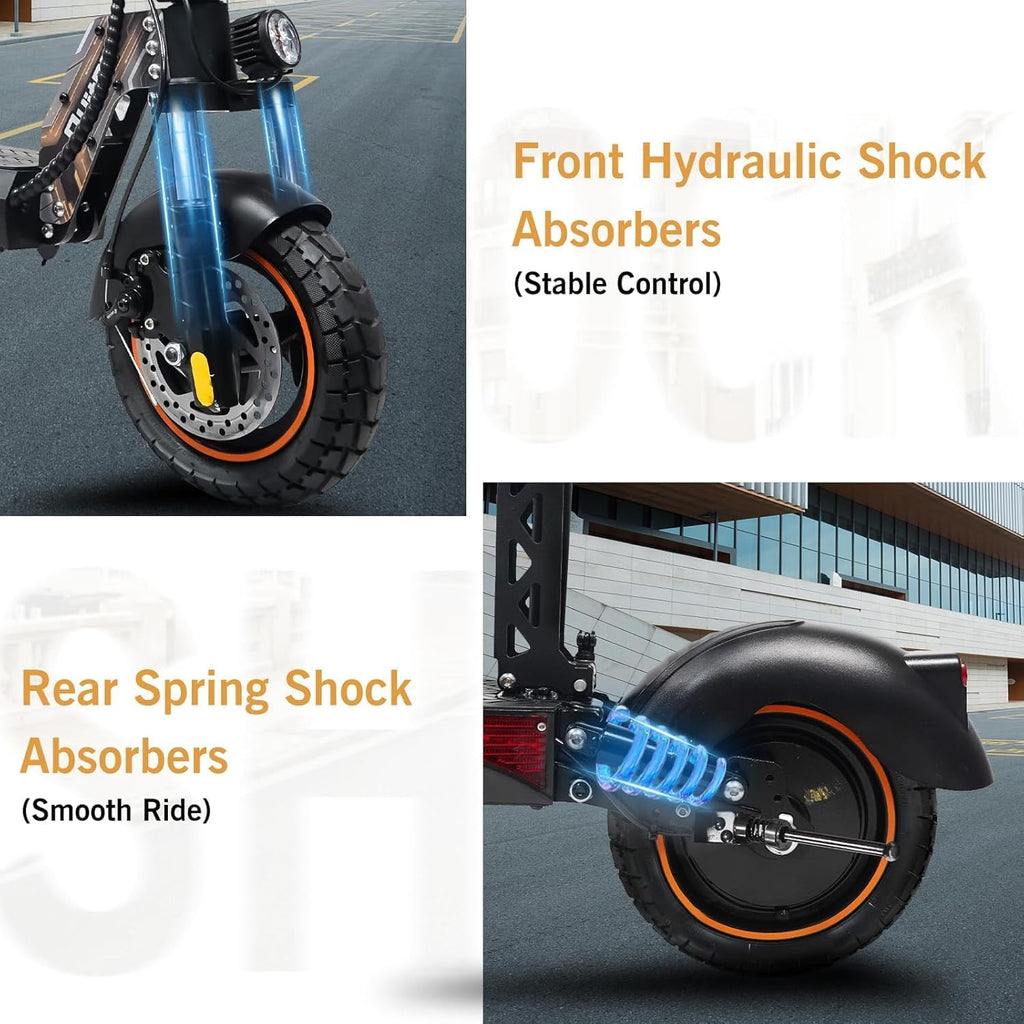 800W 35 Miles 30 MPH 10" Off-Road Folding Electric Scooter M5007