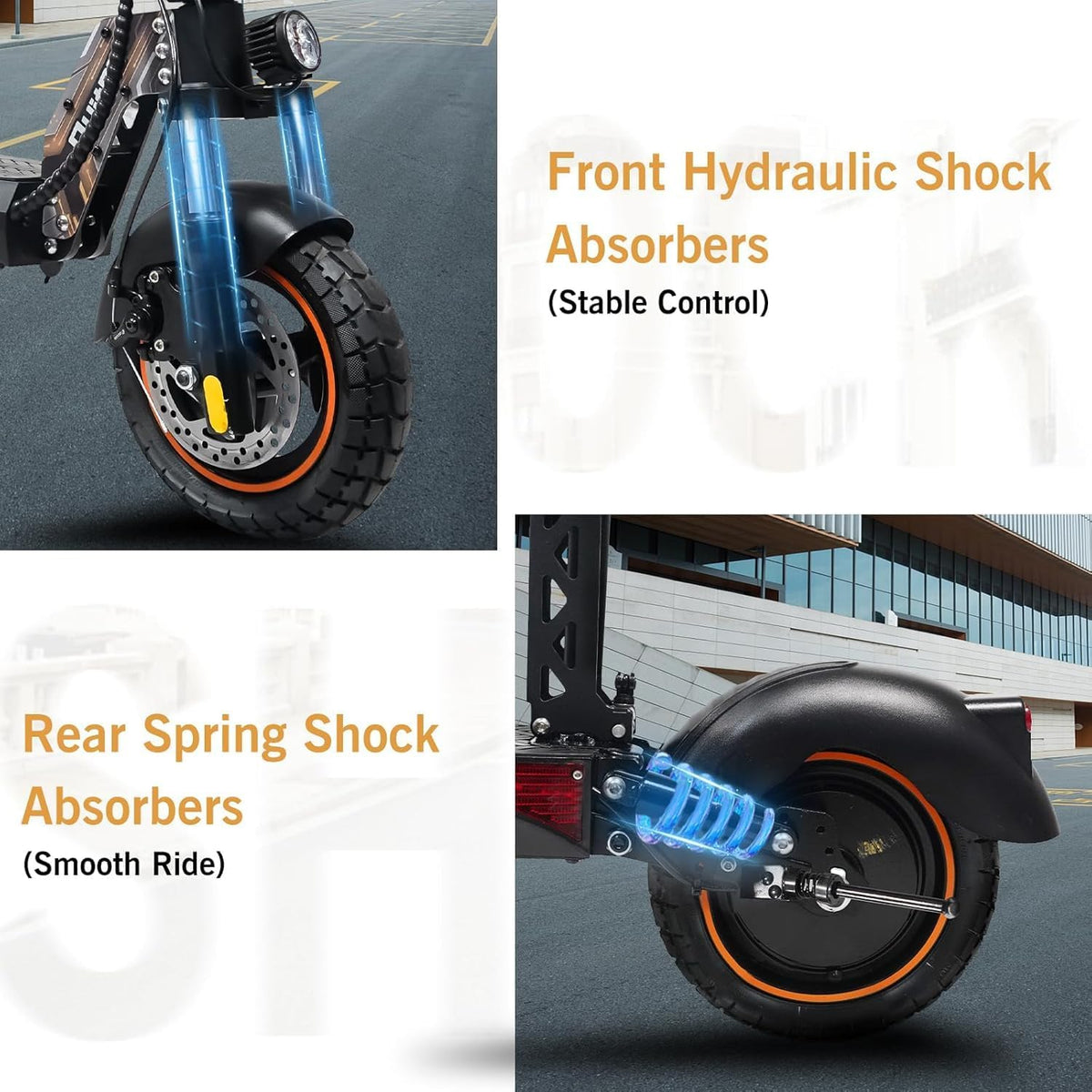 800W 35 Miles 30 MPH 10" Off-Road Folding Electric Scooter M5007