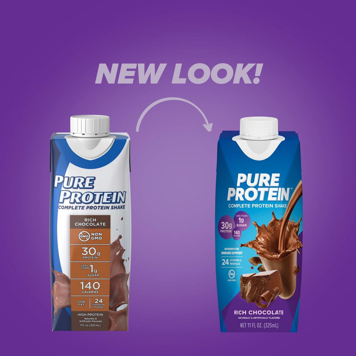 Chocolate and Vanilla Protein Shakes, 30g Protein, 11oz, 12 Pack C53177