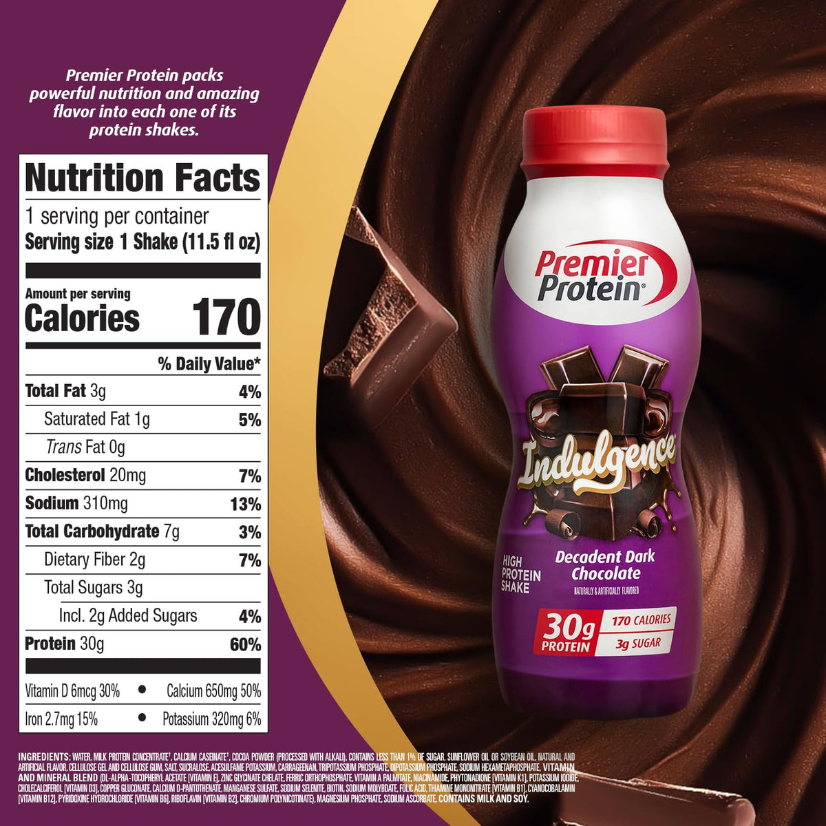 30g Dark Chocolate Shake 12 Pack H436517