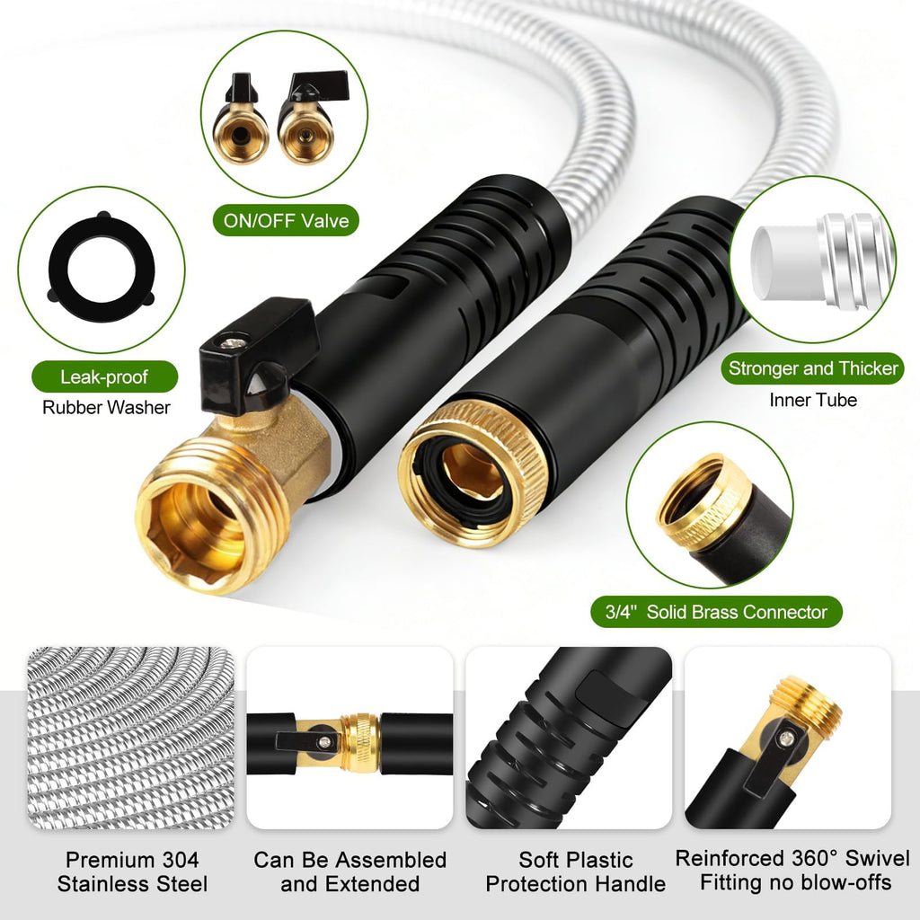 100 ft Stainless Steel Heavy Duty Garden Hose V9901